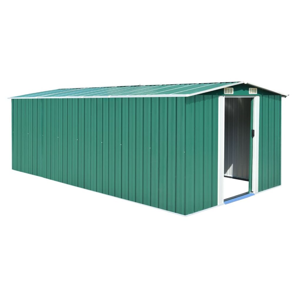 Abri De Jardin Métal Anthracite 257x489x181 Cm - Double Porte Coulissante - Acier Galvanisé - Pour Outils, Mobilier - Poids 105.6 Kg - 10