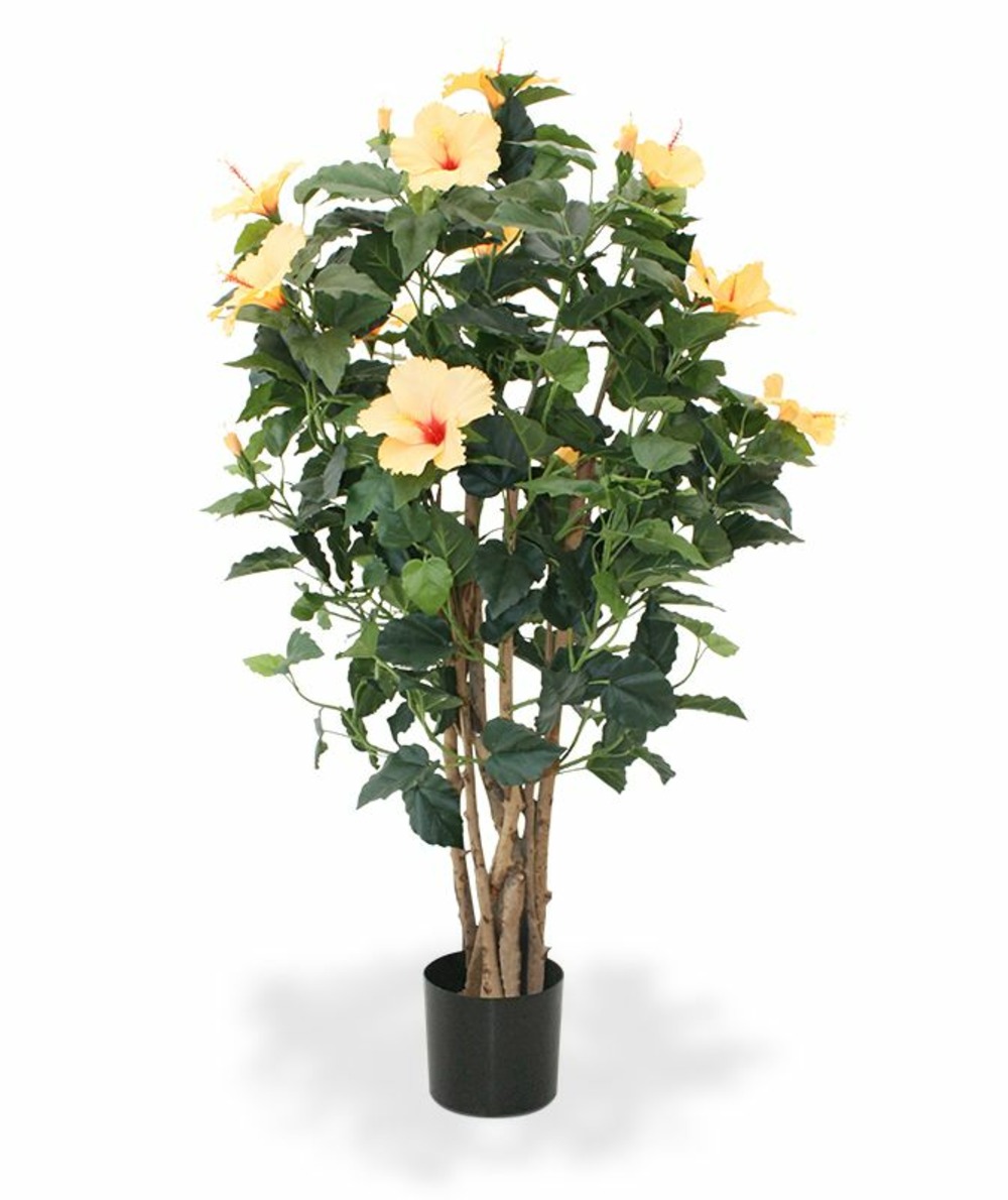 Hibiscus plante artificielle deluxe 100 cm saumon