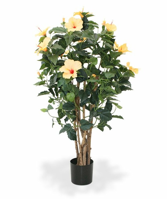 Hibiscus plante artificielle deluxe 100 cm saumon