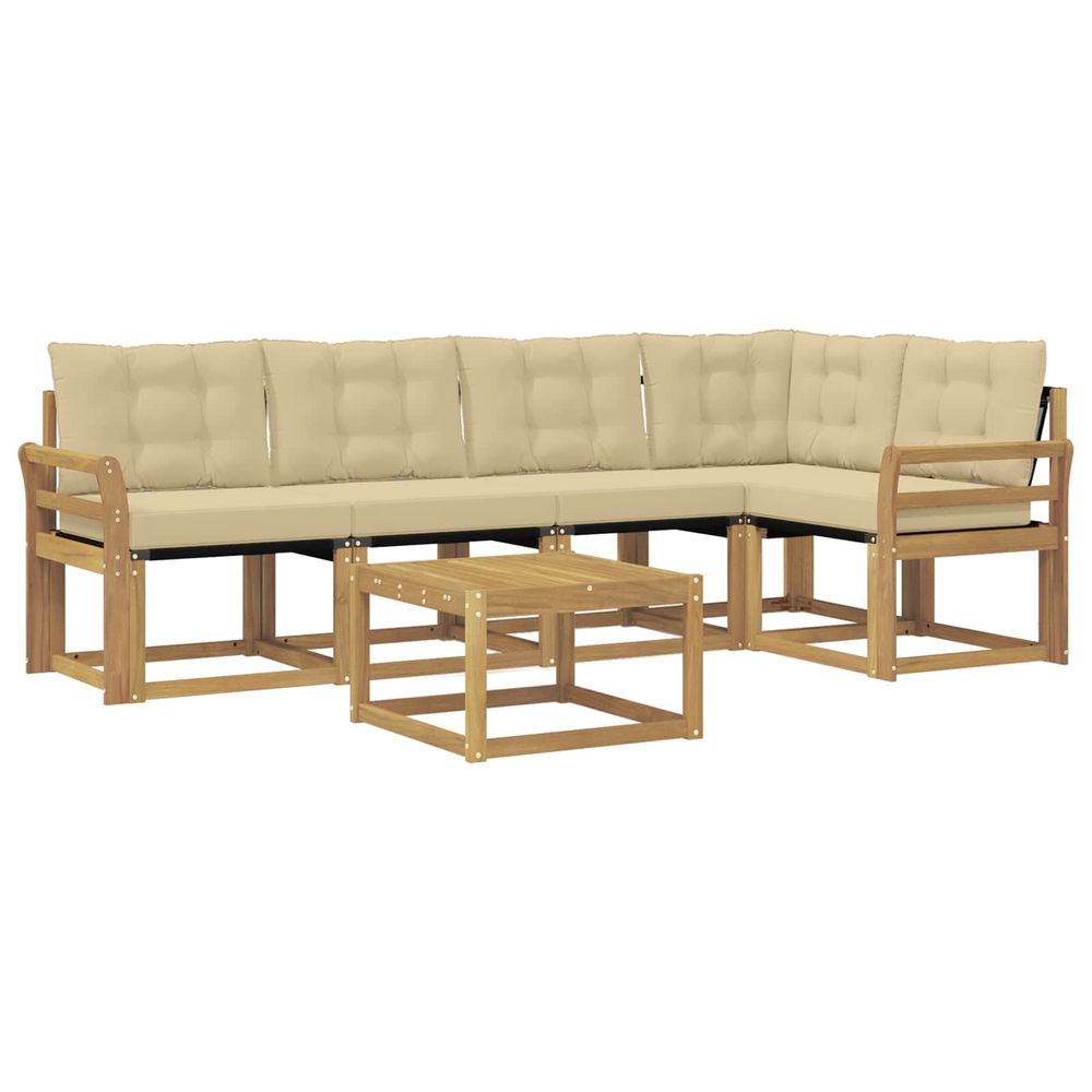 Ensemble de canapés d'extérieur 6 pc blanc et beige