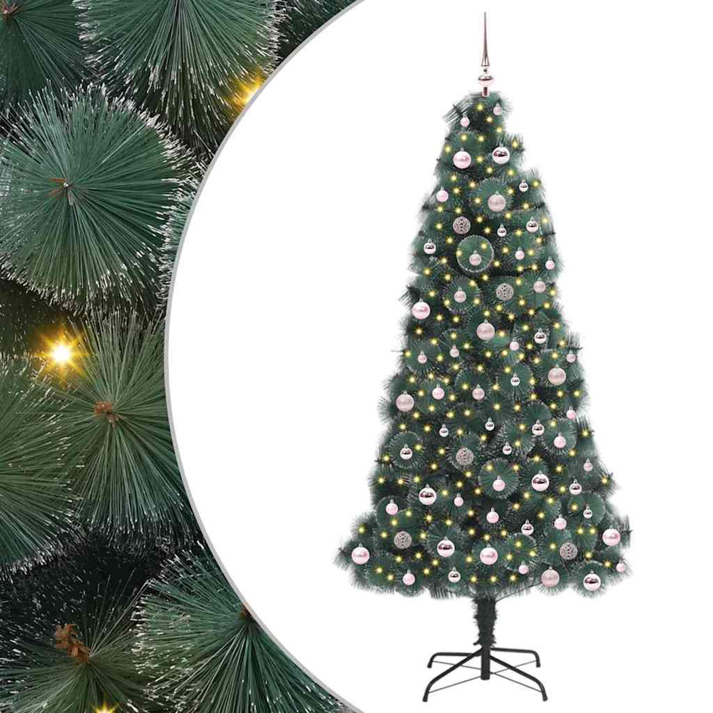 Arbre de noël artificiel pré-éclairé avec ensemble de boules