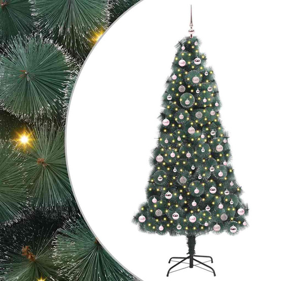Arbre de noël artificiel pré-éclairé avec ensemble de boules