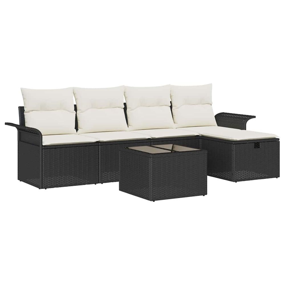 Ensemble de canapé de jardin 6 pc poly rotin
