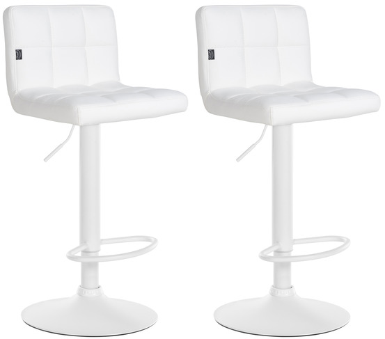 Lot de 2 tabourets de bar feni simili cuir blanc