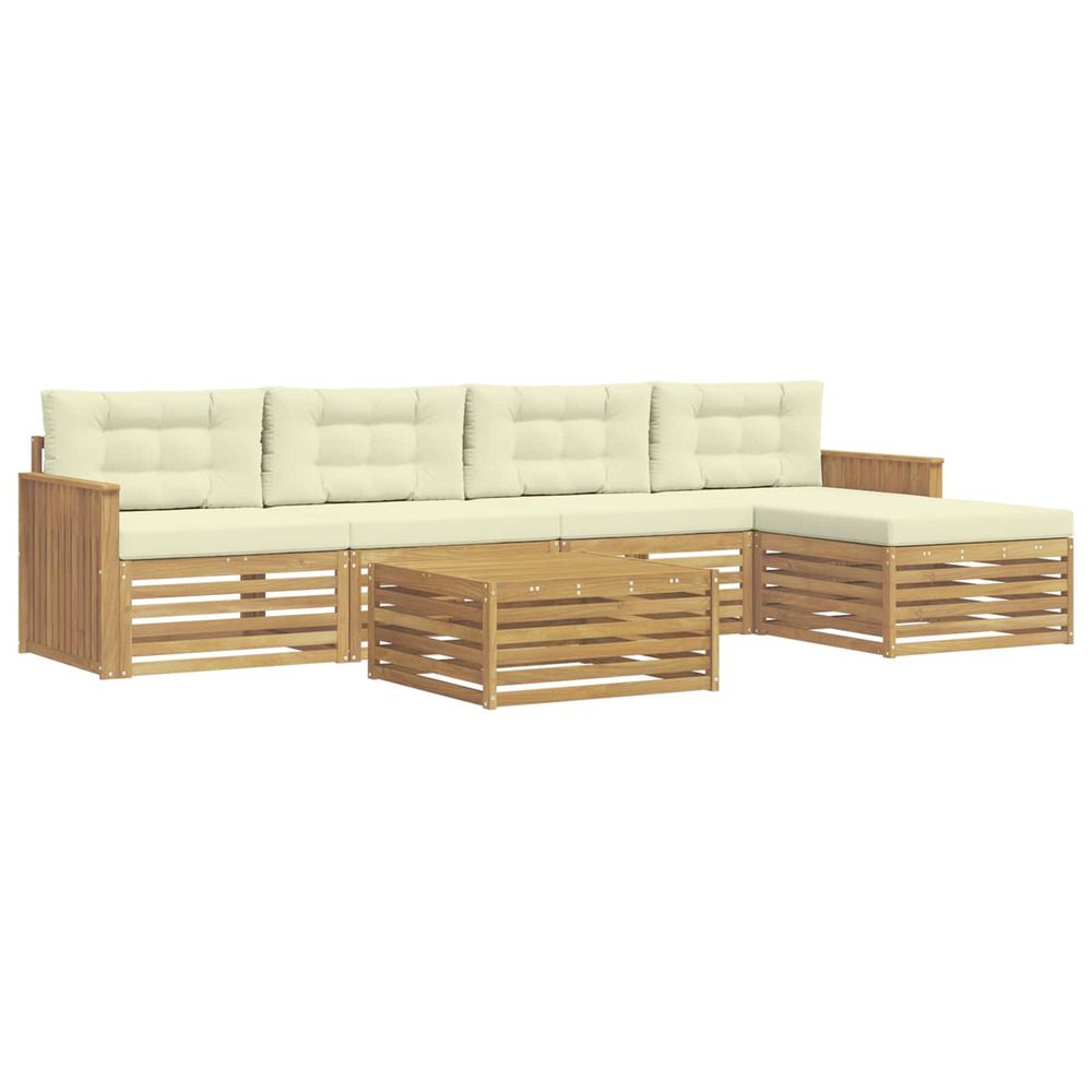 Ensemble de canapés d'extérieur 6 pc blanc et crème polyester