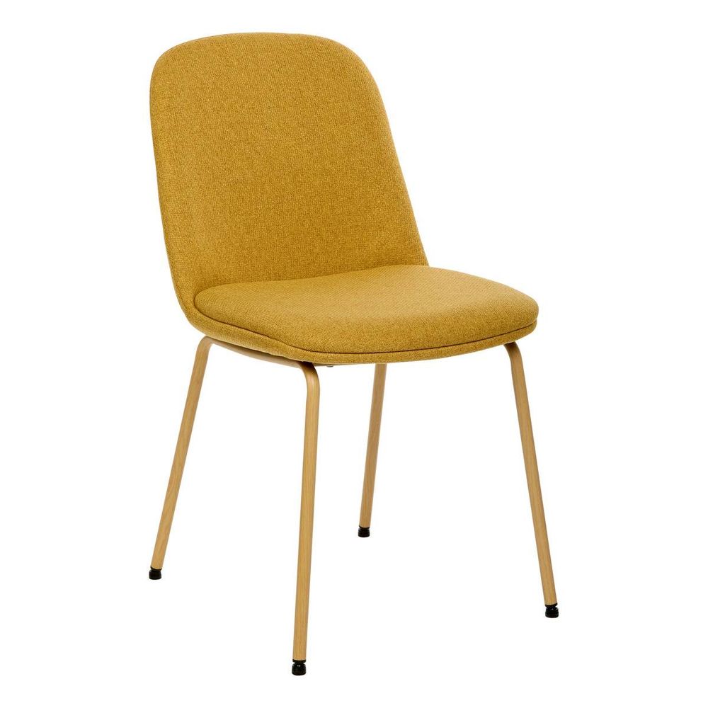 Chaise neora en tissu jaune ocre l58xl46xh82 cm