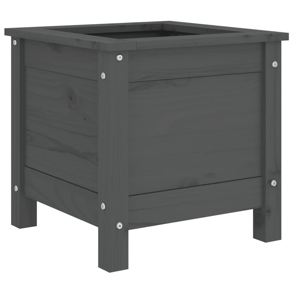 Jardinière d'extérieur gris 40x40x39 cm bois massif de pin