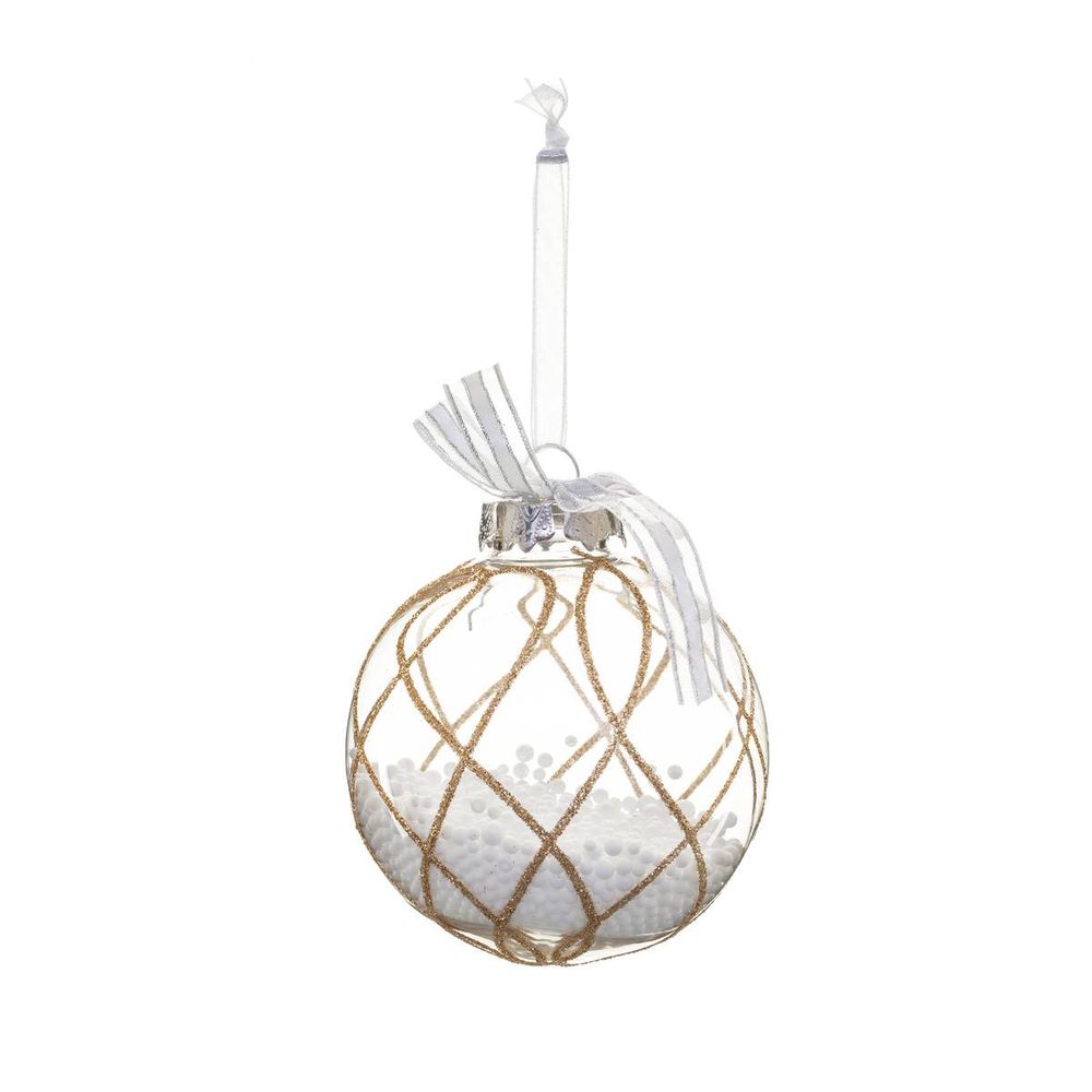 Boule avec billes à l'intérieur d.8cm or