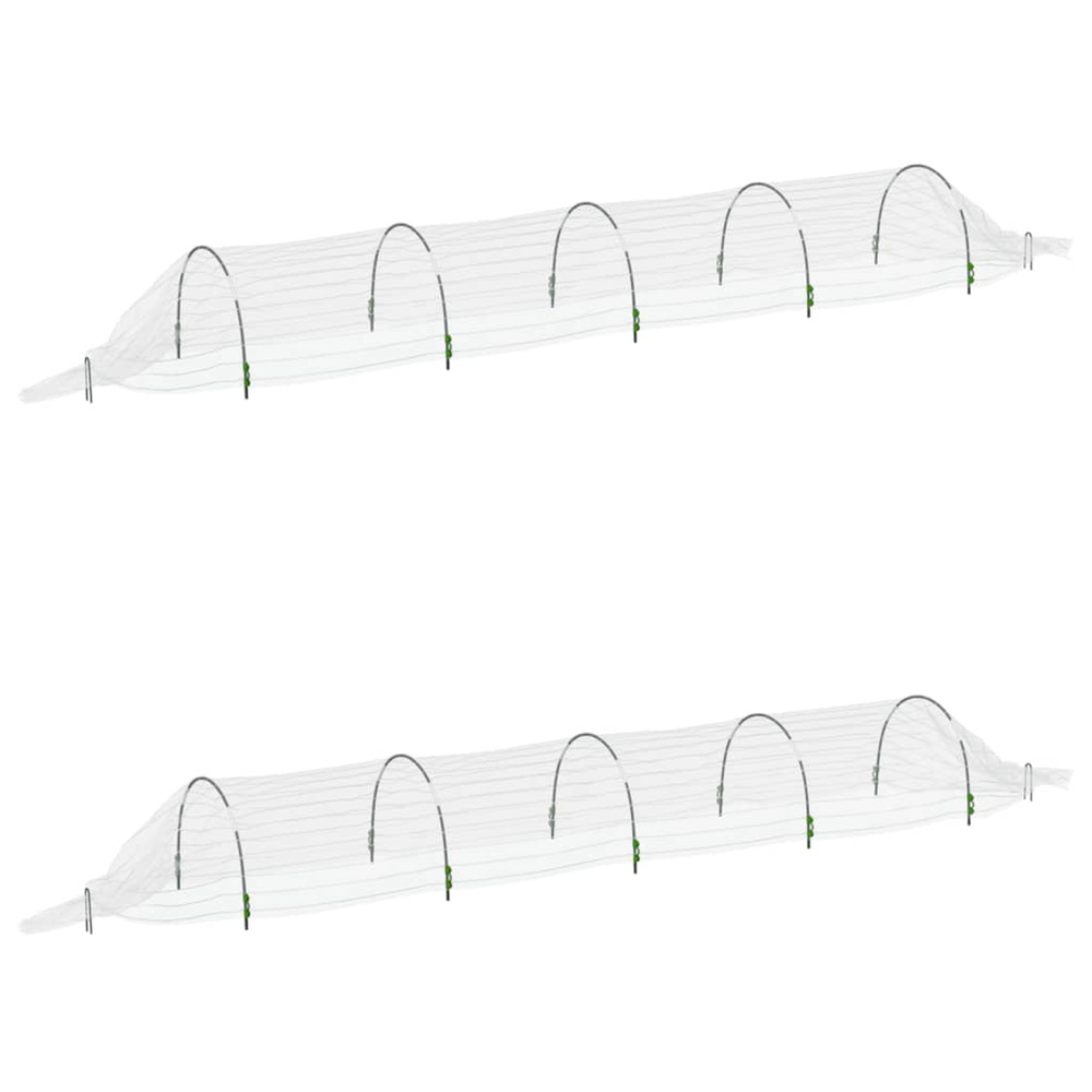 Tunnels en filet 2 pcs 1,5x5 m fibre de verre et pp
