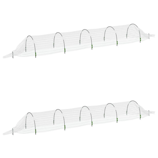 Tunnels en filet 2 pcs 1,5x5 m fibre de verre et pp