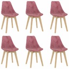 Chaises de salle à manger 6 pcs rose velours