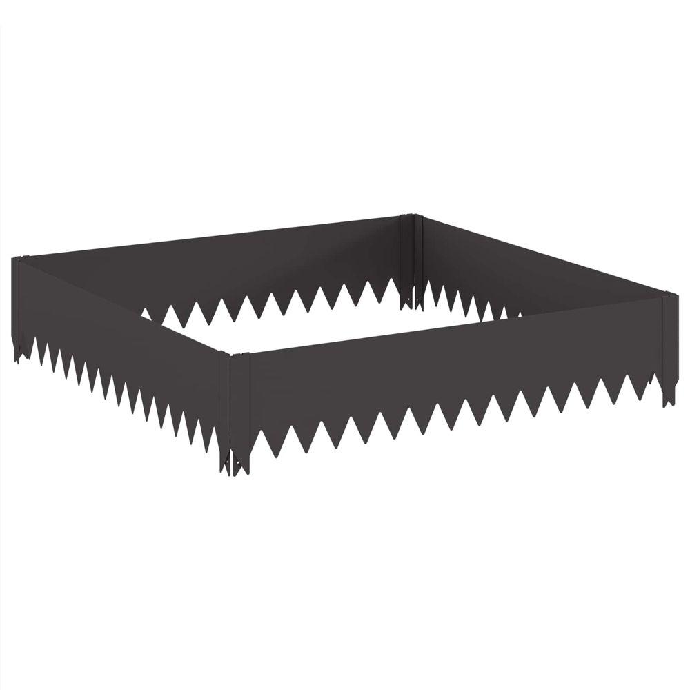 Bordure de pelouse 100 x 100 x 20 cm acier noir
