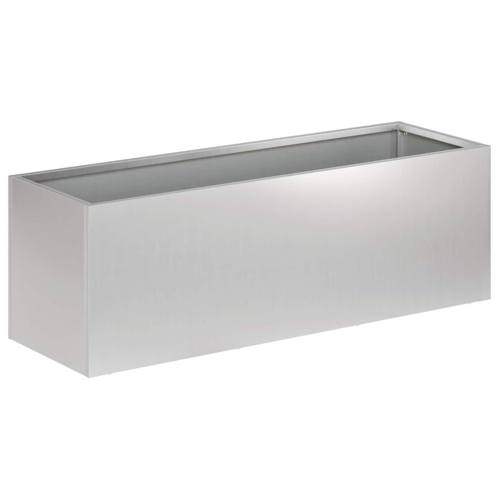 Cache-pot de jardin argenté 60 x 20 x 20 cm acier galvanisé