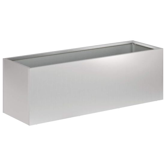 Cache-pot de jardin argenté 60 x 20 x 20 cm acier galvanisé
