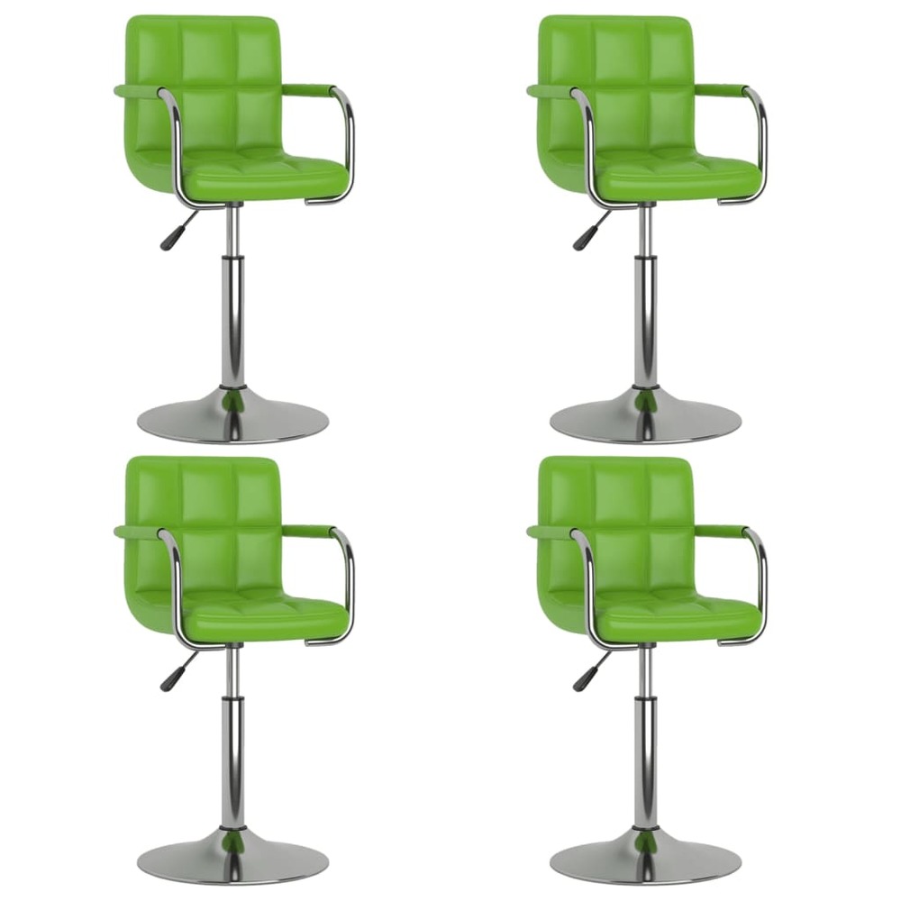 Chaises pivotantes de salle à manger 4 pcs vert similicuir