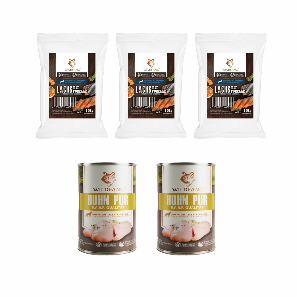 Wildfang - coffret gourmet adulte - aliments secs et humides - poulet