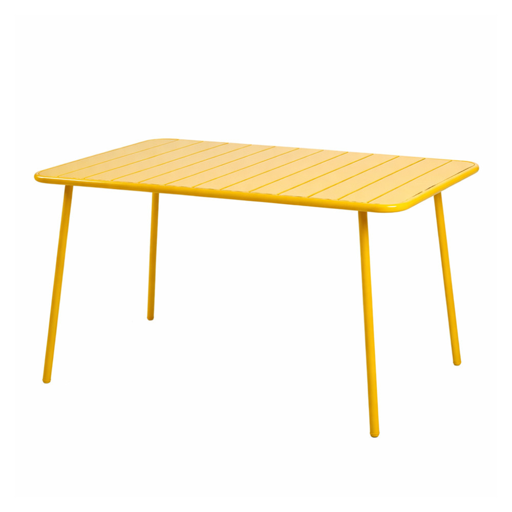 Table de jardin 4 à 6 places 120cm jaune bergame