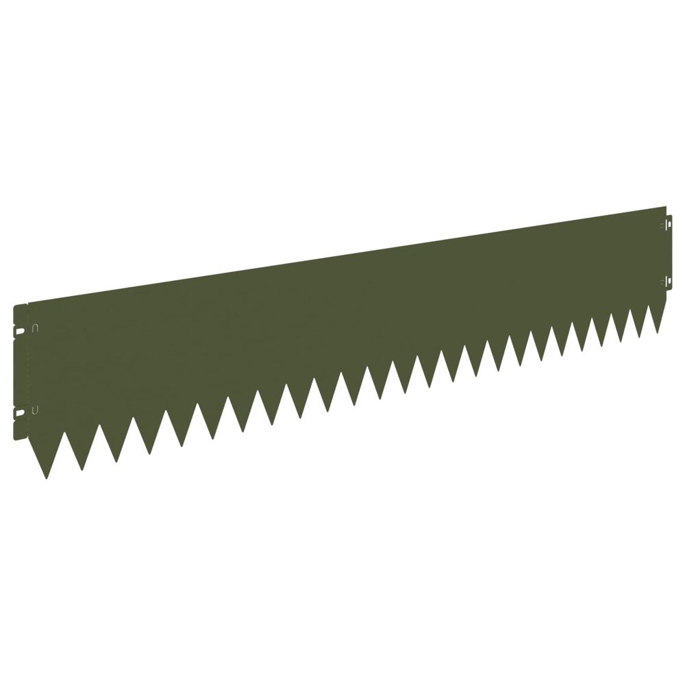 Bordure de pelouse 20 pc 103 x 20 cm acier vert olive