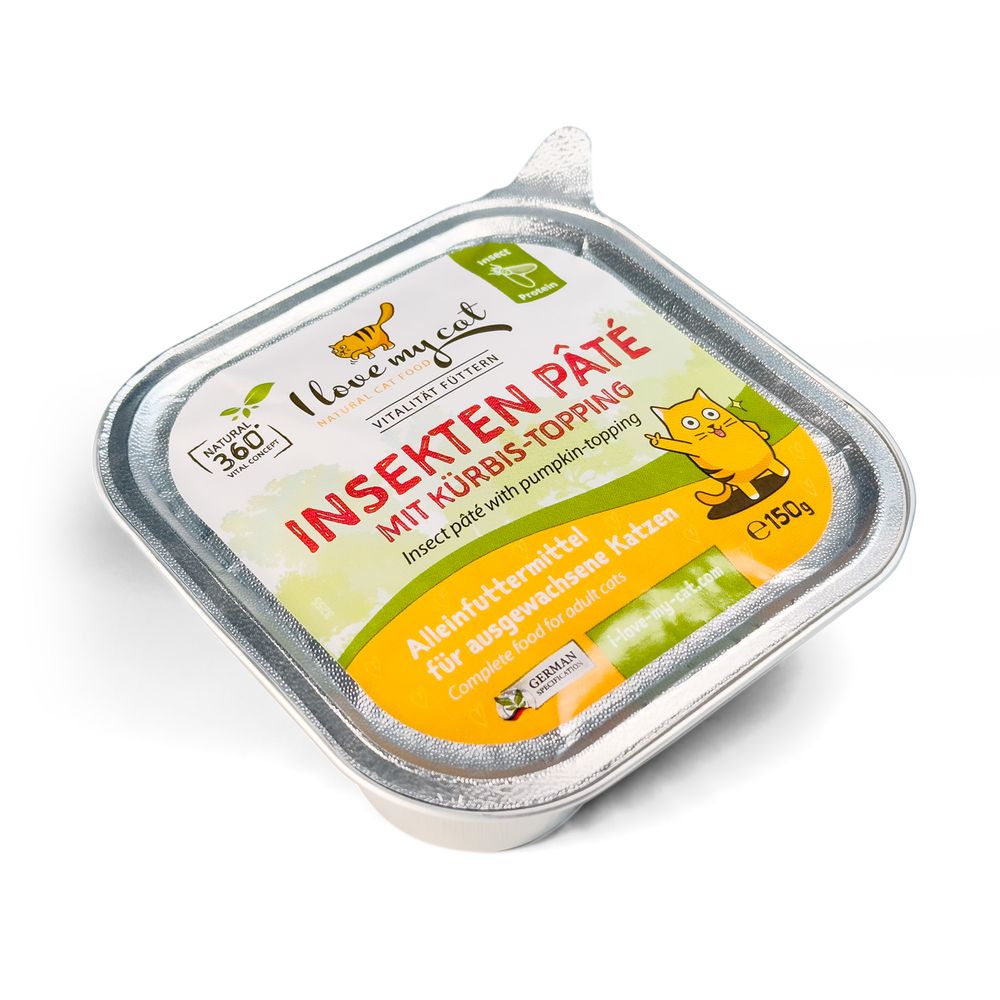 Pate pour chat insekten paté avec garniture de potiron de i love my cat ...