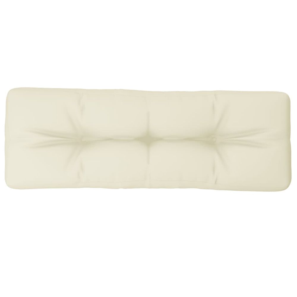 Coussin de palette crème 120x40x12 cm tissu