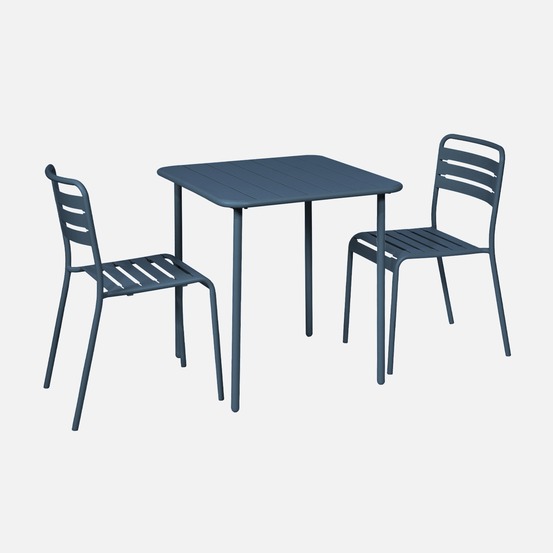 Table de jardin métal amélia avec 2 chaises