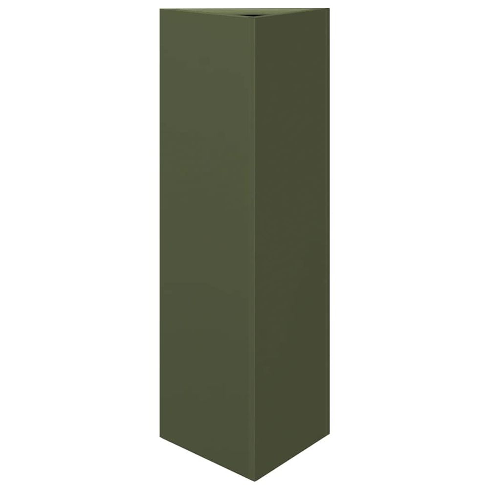 Jardinière vert olive triangulaire 30x26x75 cm acier