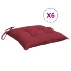 Coussins de chaise 6 pcs rouge bordeaux 50x50x7 cm tissu oxford