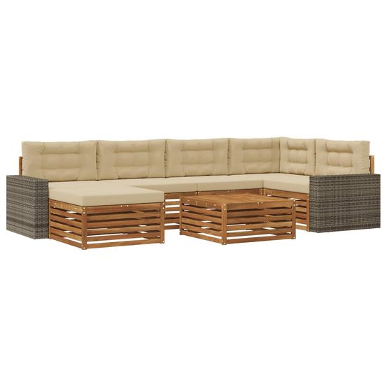 Ensemble de canapés d'extérieur 7 pc naturel et beige