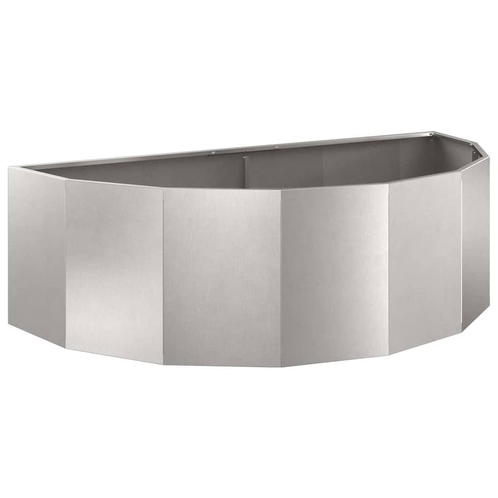Jardinière argent 120 x 60 x 35 cm acier inoxydable