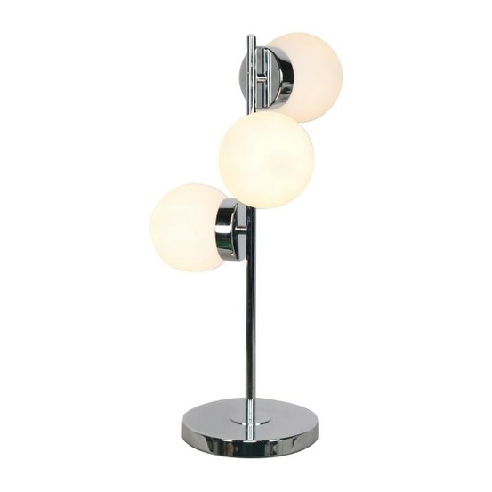 Lampe de bureau 26 x 26 x 59 cm verre argenté métal blanc 220 v 50 w 23 x 23 x 49 cm