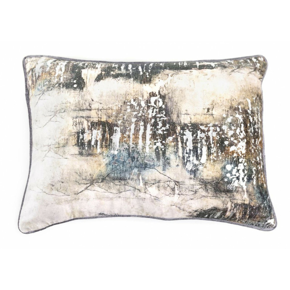 Coussin viscose gris - décoration d'autrefois