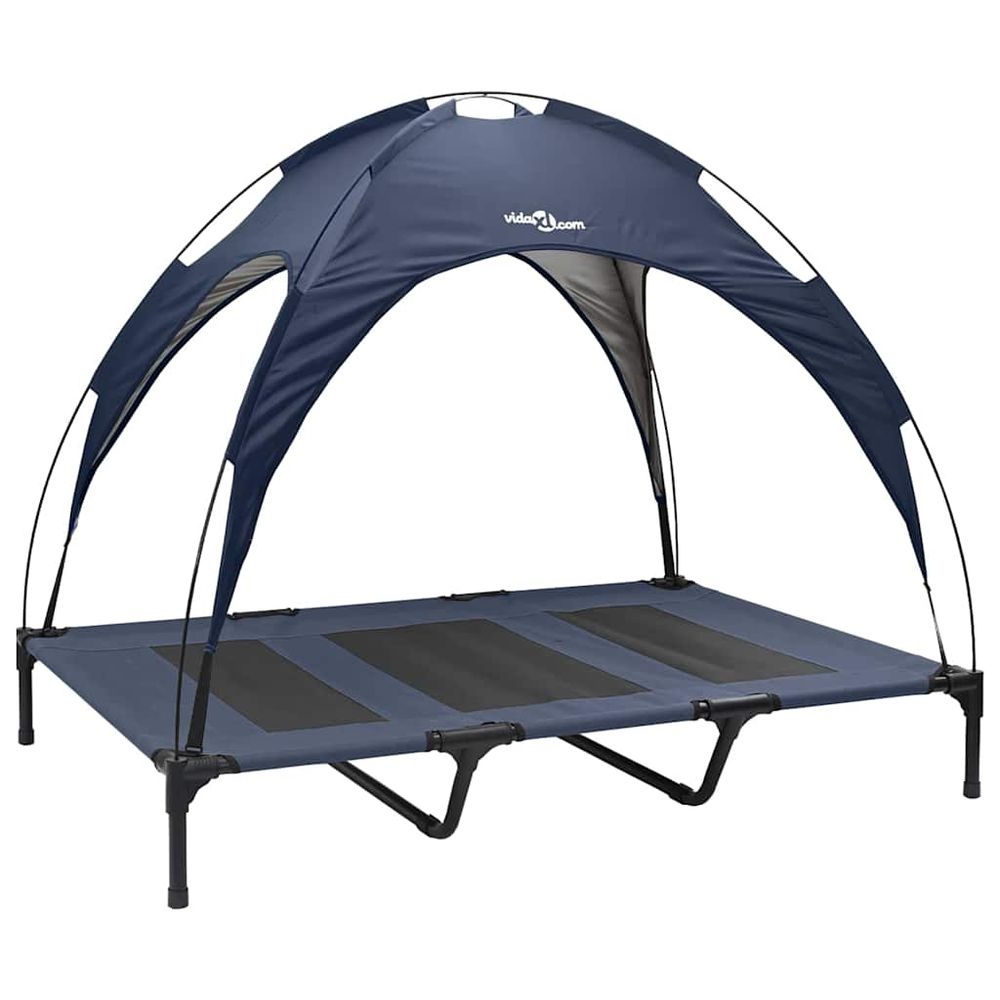Lit pour chien bleu marine 122 x 93 x 106,5 cm acier
