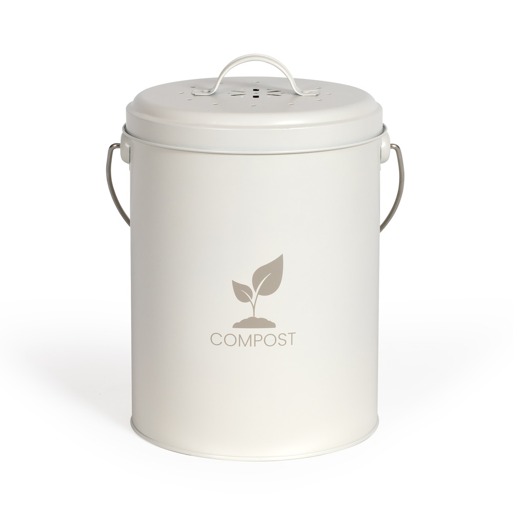 Seau à compost de cuisine crème 6l - mes154c