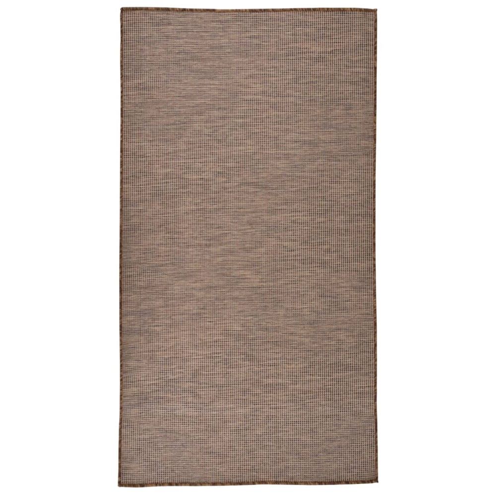 Tapis à tissage plat d'extérieur 80x150 cm marron