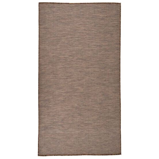 Tapis à tissage plat d'extérieur 80x150 cm marron