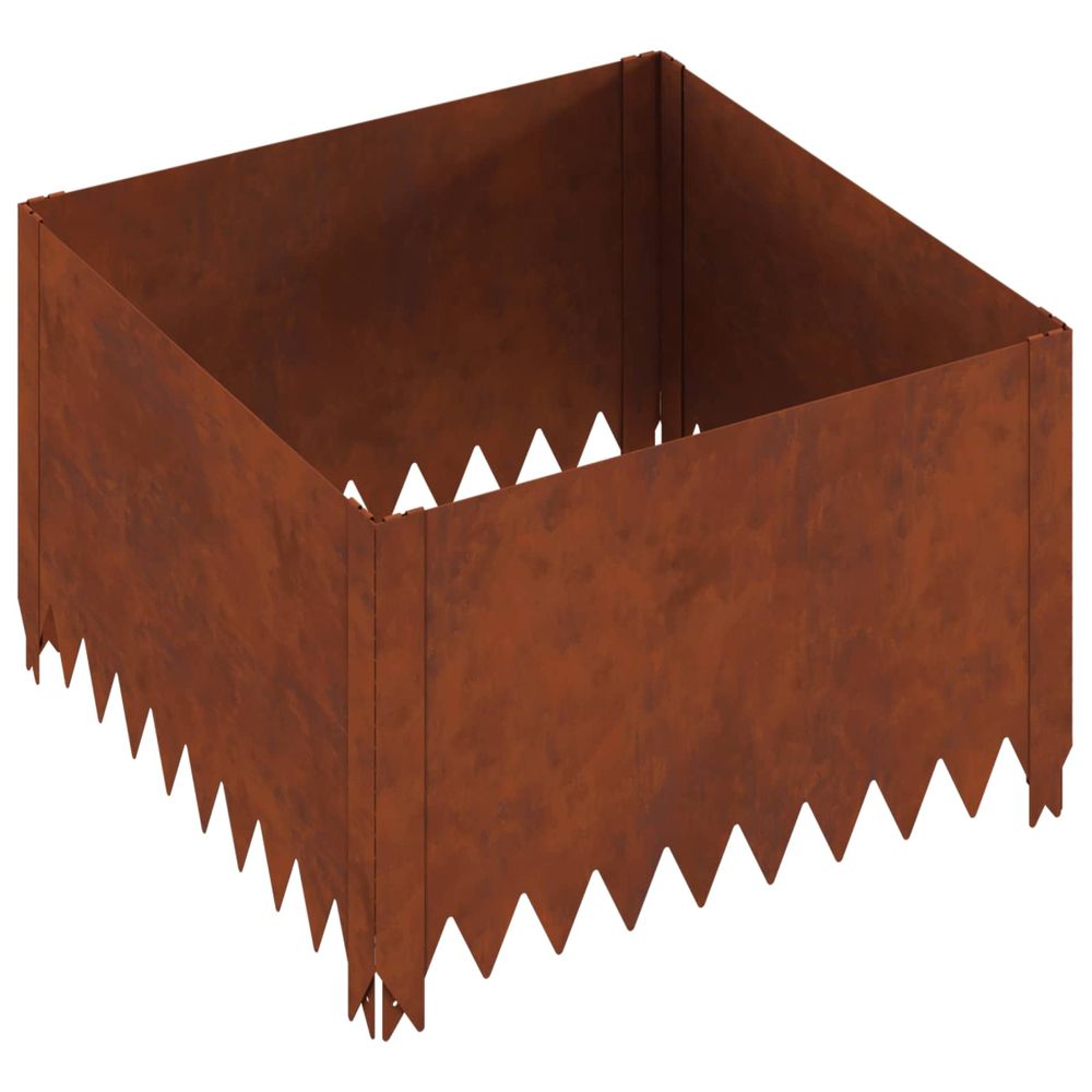 Bordure de pelouse 60 x 60 x 35 cm acier rouillé