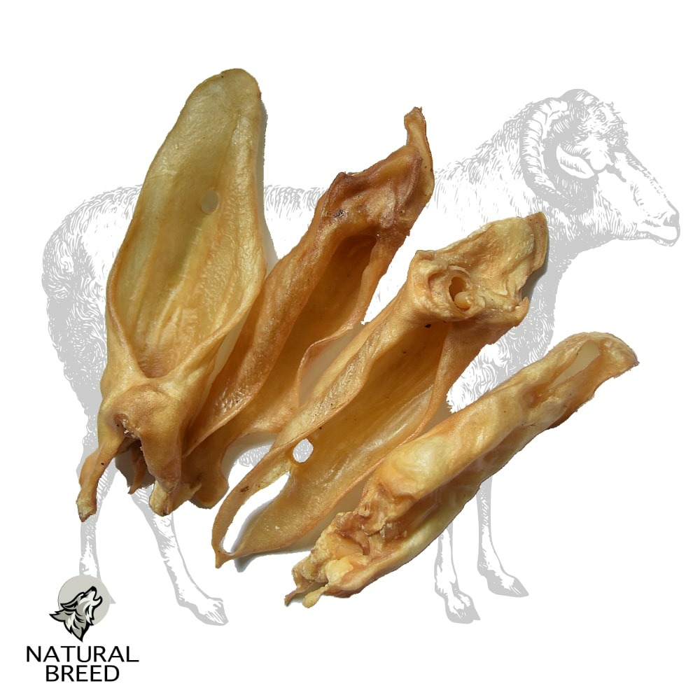 Oreille d'agneau avec viande, friandise naturelle pour chien, 200 g