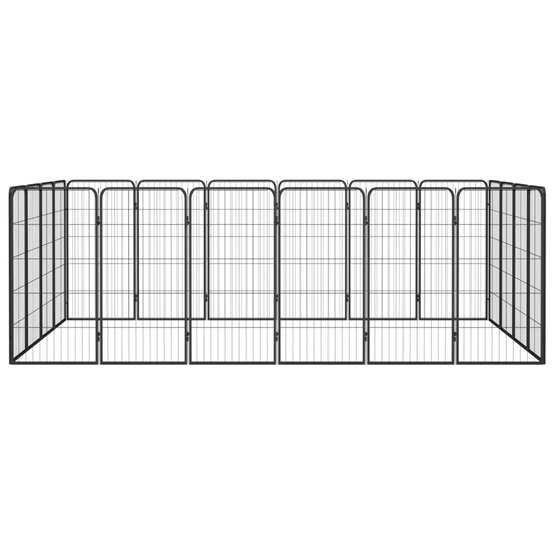 Parc pour chien 20panneaux noir 50x100cm acier enduit de poudre