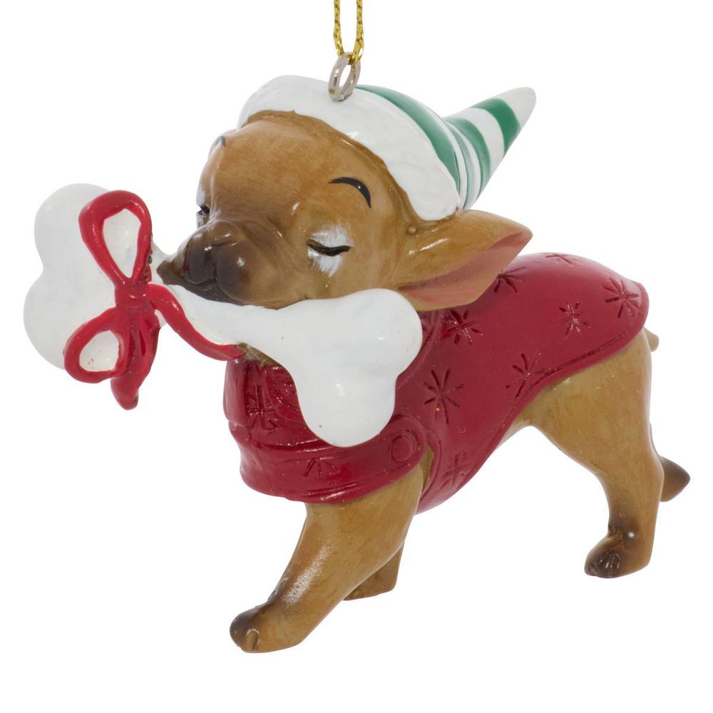Suspension de sapin chien en résine avec manteau 4,5 cm