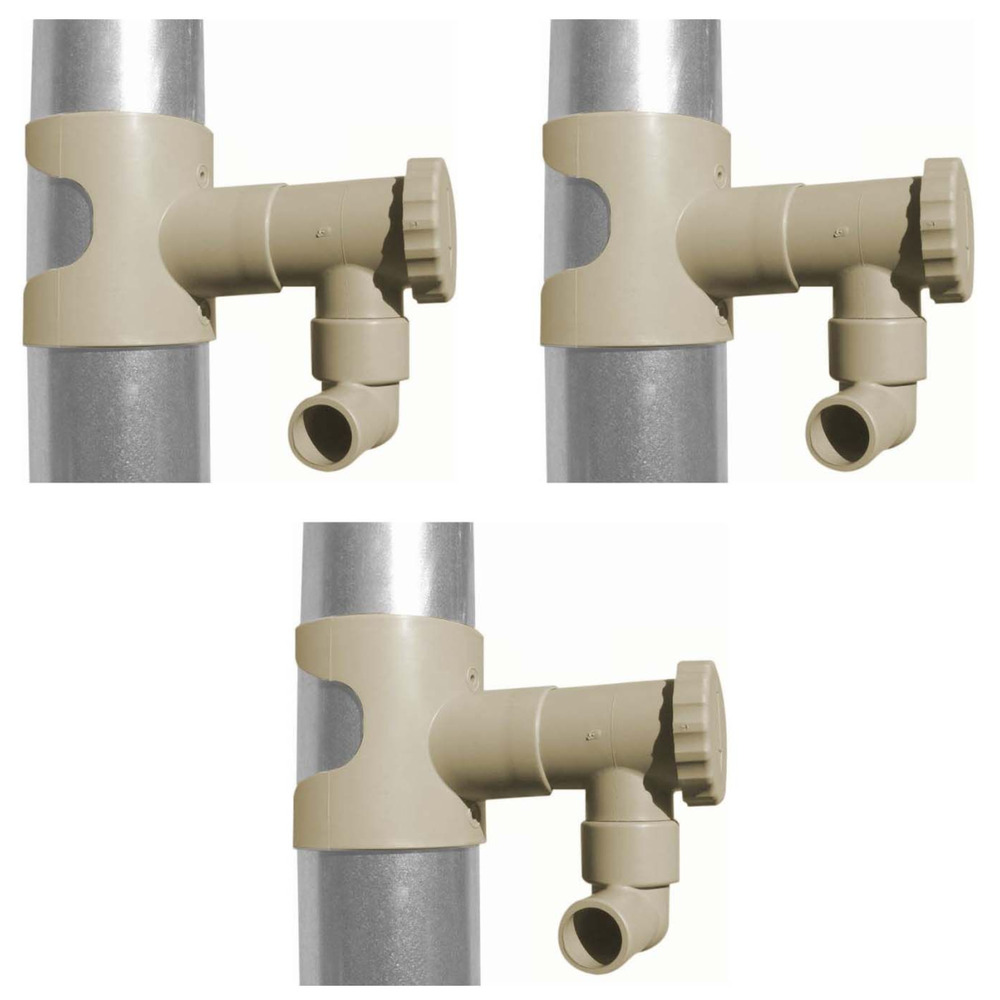 Récupérateur d'eau pour gouttière circulaire (lot de 3) sable