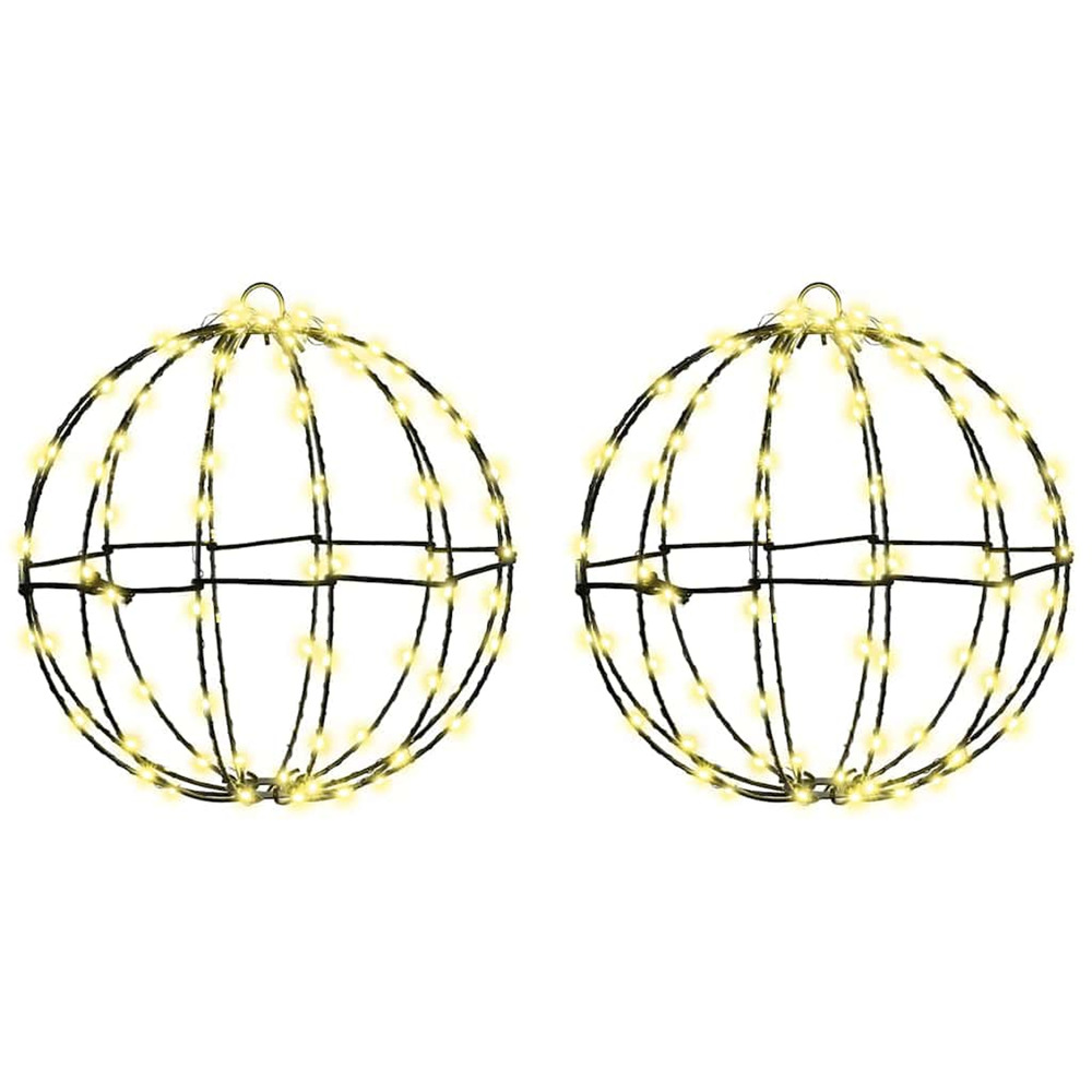 Boule avec 192 led 2 pcs blanc chaud 30 x 30 x 32 cm métal