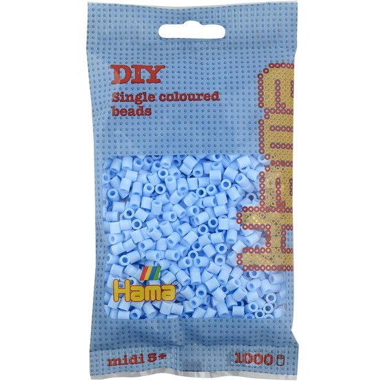 Sachet 1000 perles plastique midi bleu glacier
