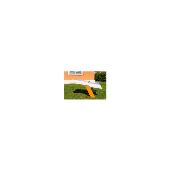 Abri robot one 2.1 custom style stihl couleur argent et orange. Toit ouvrant. En aluminium et acier inoxydable composite de 3 mm