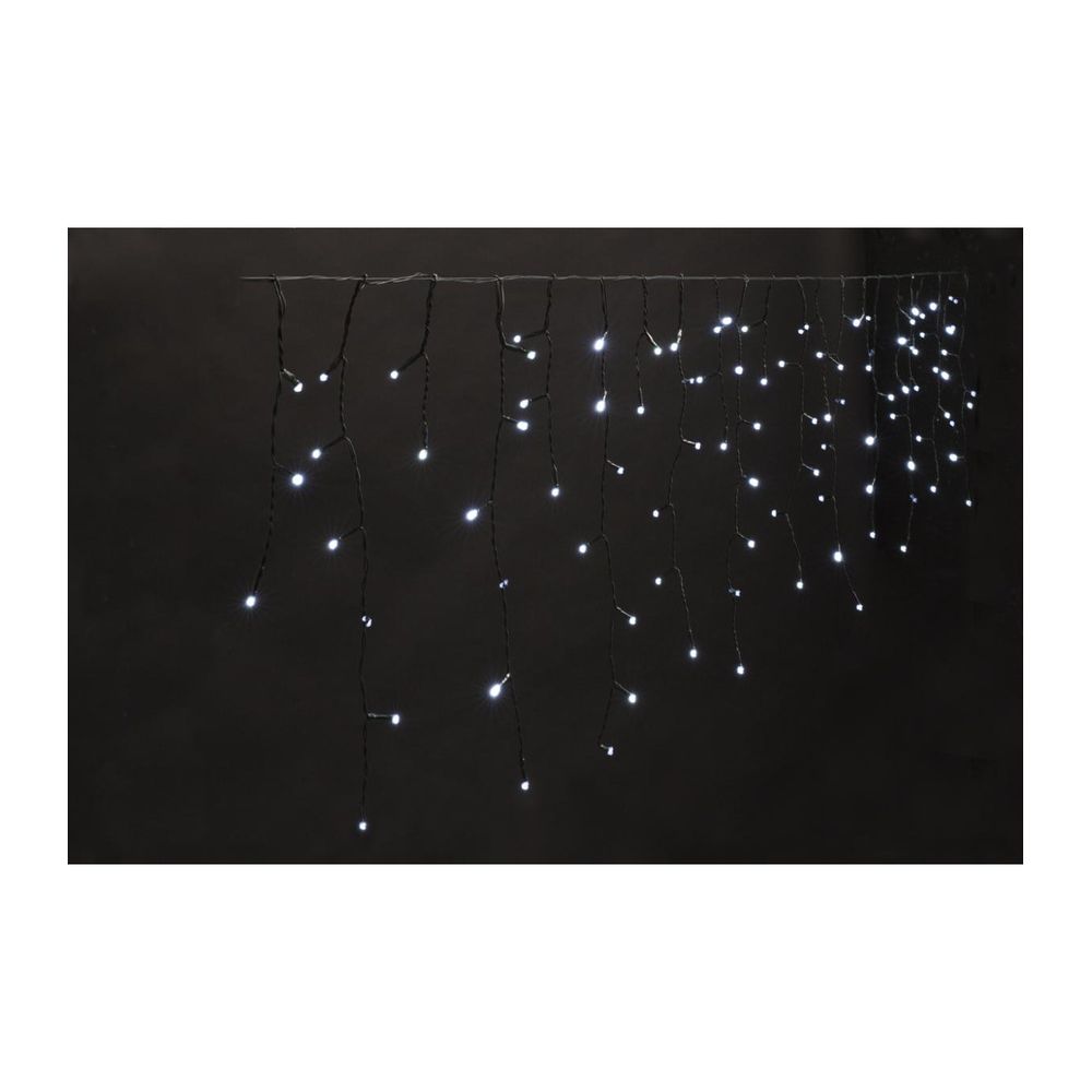 Rideau stalactite lumineux 360 led blanc froid 80 tombées 8 jeux de lumière