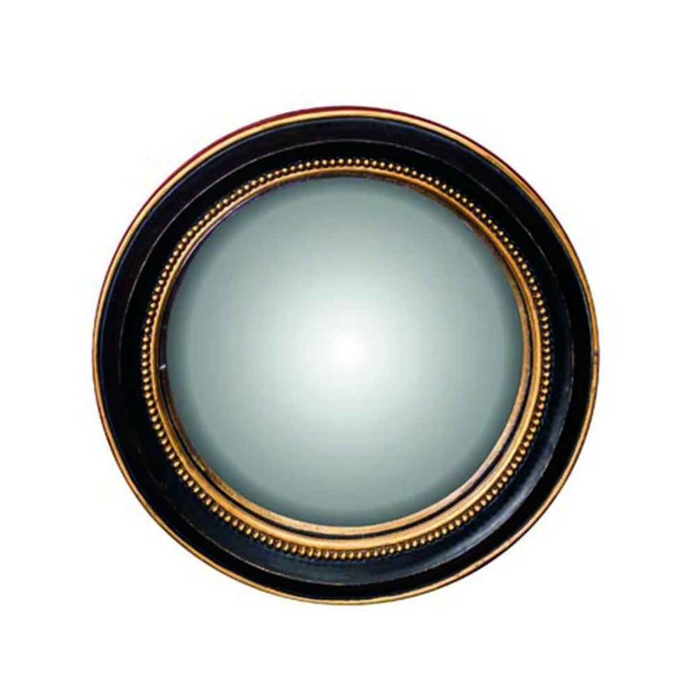 Petit miroir convexe noir doré 19cm