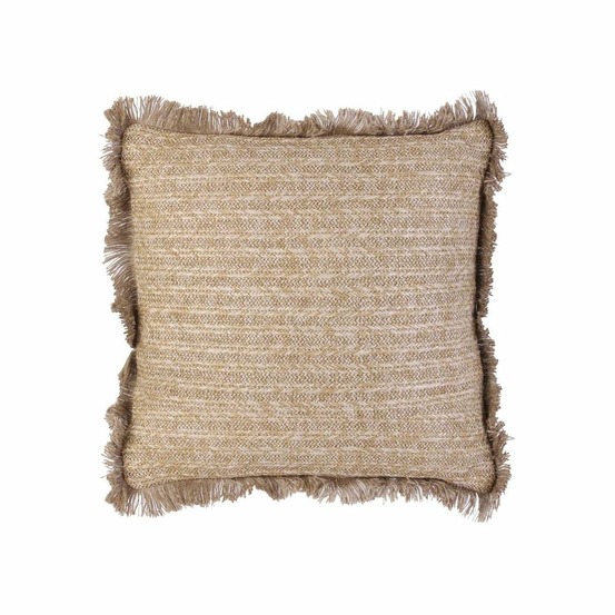 Coussin à franges en raphia 40 cm naturel