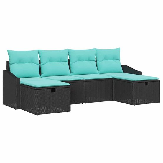 Ensemble de canapé de jardin 6 pc polyrotin