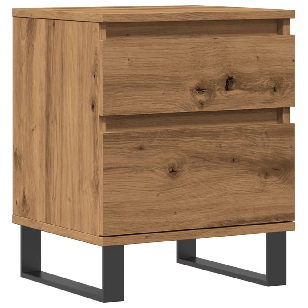 Table de chevet chêne artisanal 40x35x50 cm bois d’ingénierie