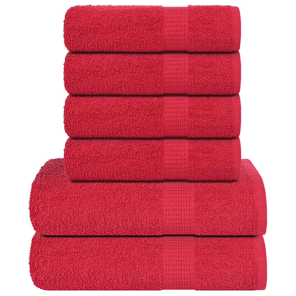 Ensemble de serviettes 6 pcs frogn rouge 100% coton