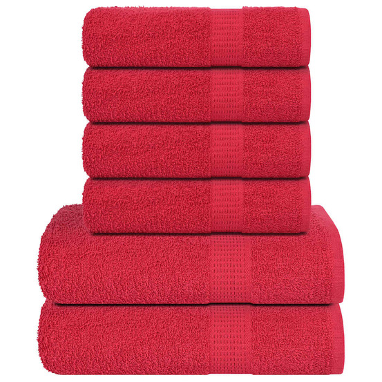 Ensemble de serviettes 6 pcs frogn rouge 100% coton